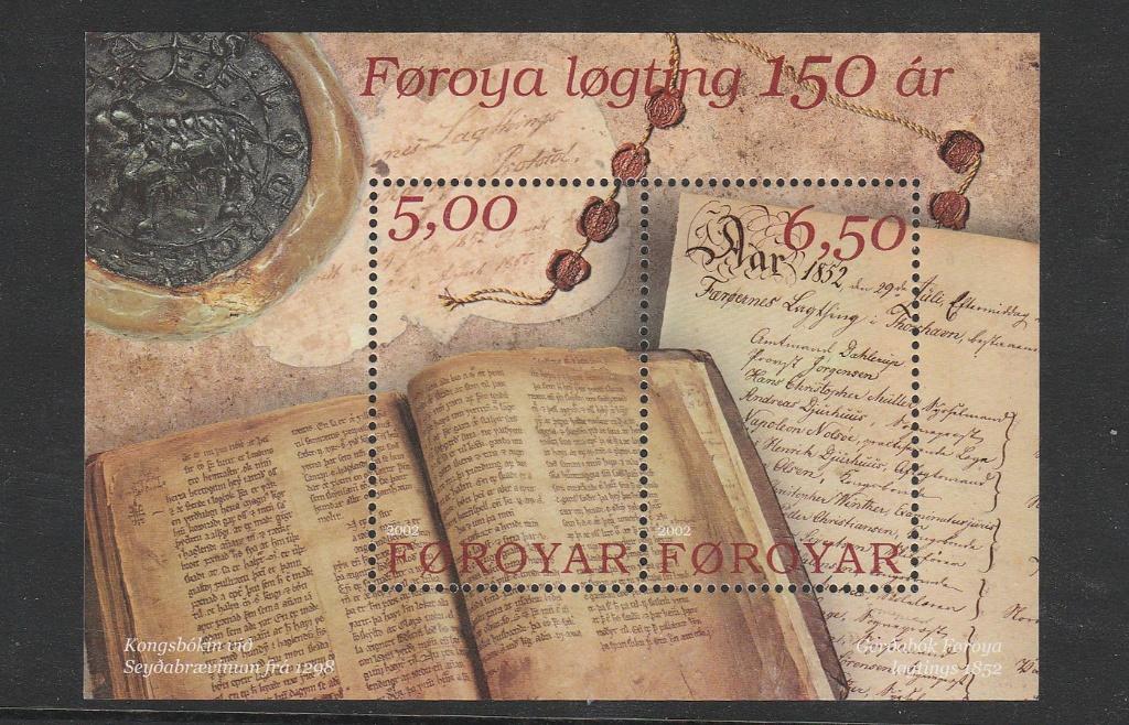 Faroer blok 150 jaar Logting (2002) ., Verzenden, Denemarken, Postfris