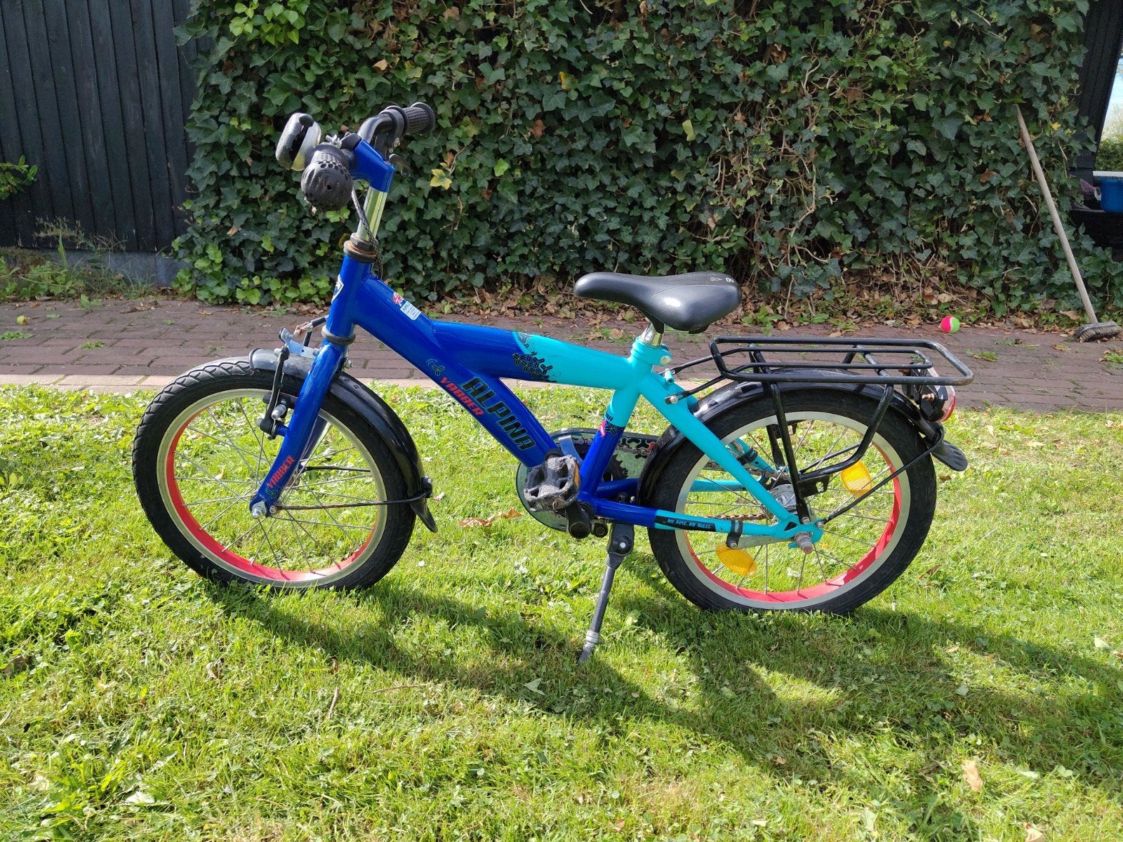 Alpina Yabber 16 inch jongensfiets - Blauw/Turquoise, Ophalen, Terugtraprem, Alpina  yabber, 16 tot 20 inch