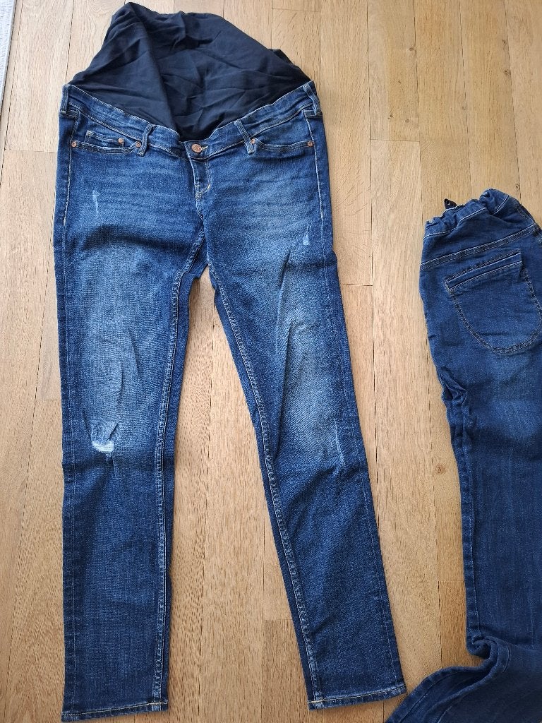 Positiebroek, H&M, Blauw, Zo goed als nieuw, Broek of Spijkerbroek