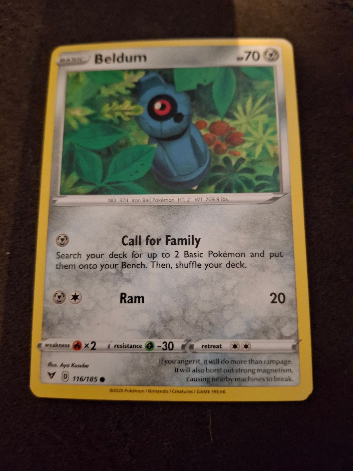 Beldum Pokémon Kaart 116/185, Ophalen of Verzenden, Zo goed als nieuw, Losse kaart