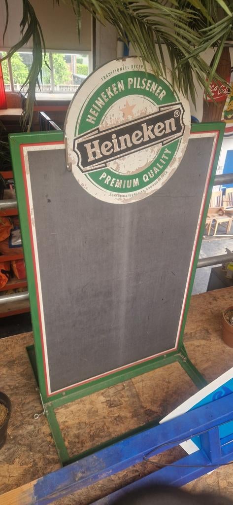 Oud Heineken krijtbord - Vintage reclamebord, Ophalen of Verzenden