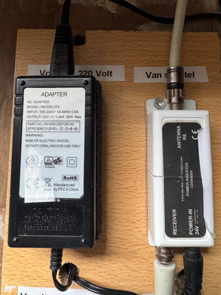 Automatisch schotel met 15 meter coaxkabel en opbergtas, Ophalen of Verzenden, Zo goed als nieuw