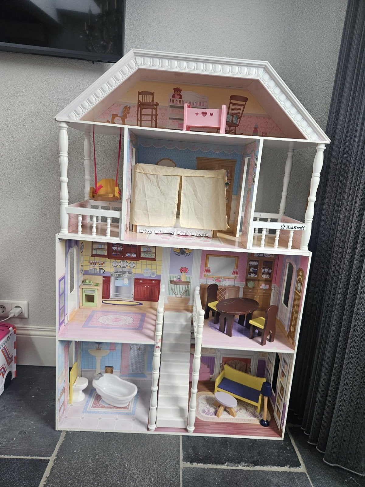 Savannah Poppenhuis van KidKraft groot 82 x 31 x 125 cm, Ophalen, Gebruikt, Poppenhuis