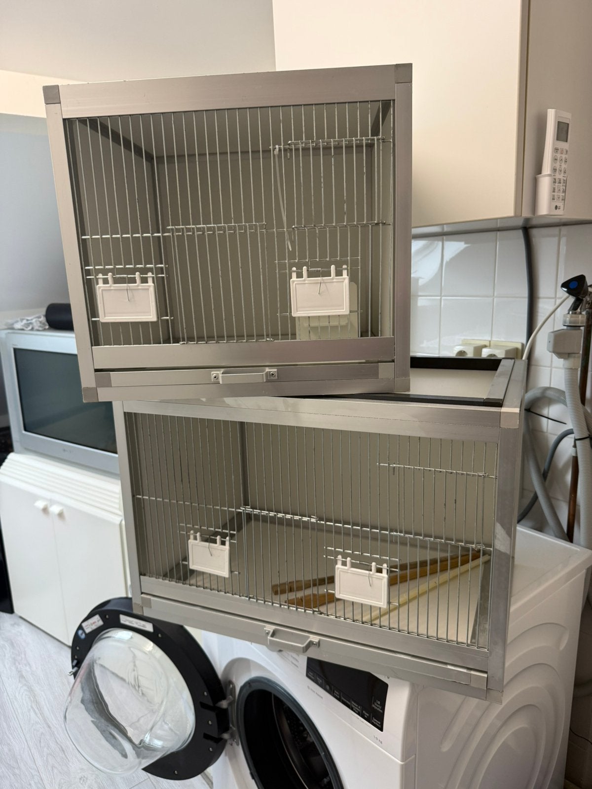 Aluminium Trespa kooien 6X, Ophalen, Zo goed als nieuw, Aluminium, Broedkooi of Kweekkooi