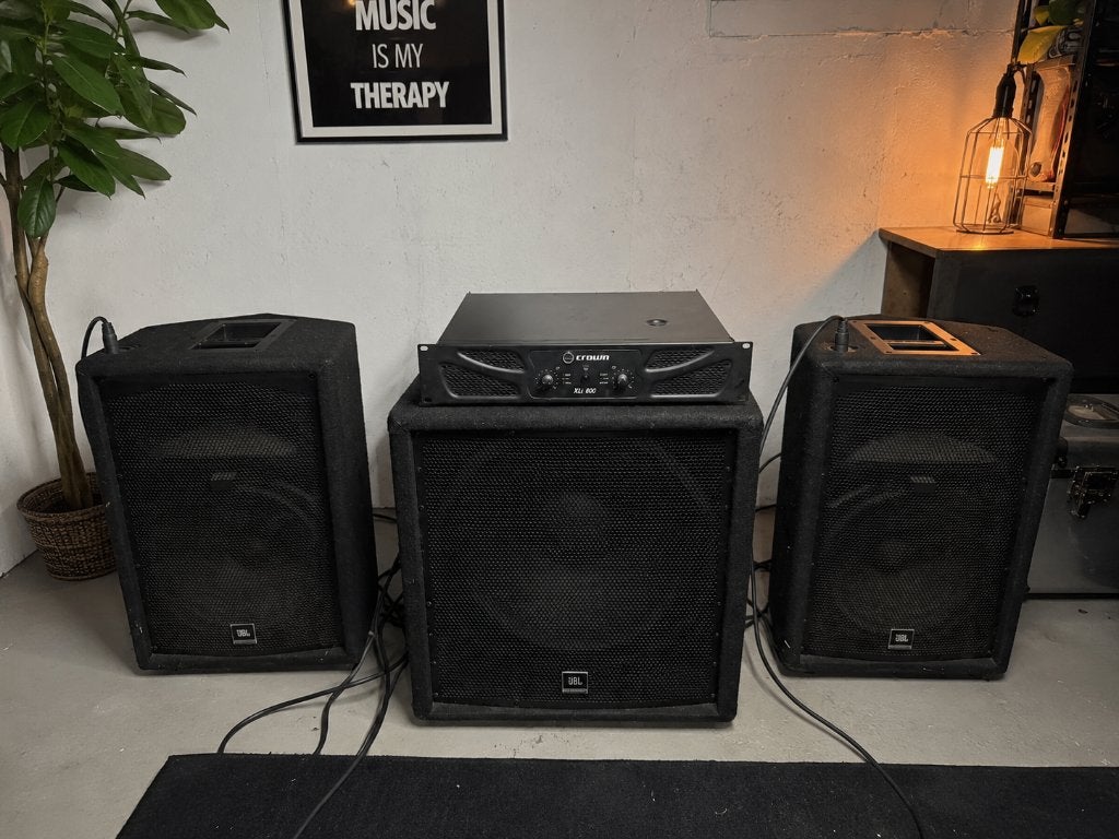 JBL JRX200 PA set luidsprekers jrx 200 crown xli800 xli 800, Ophalen of Verzenden, Zo goed als nieuw, Minder dan 500 watt, P.A.