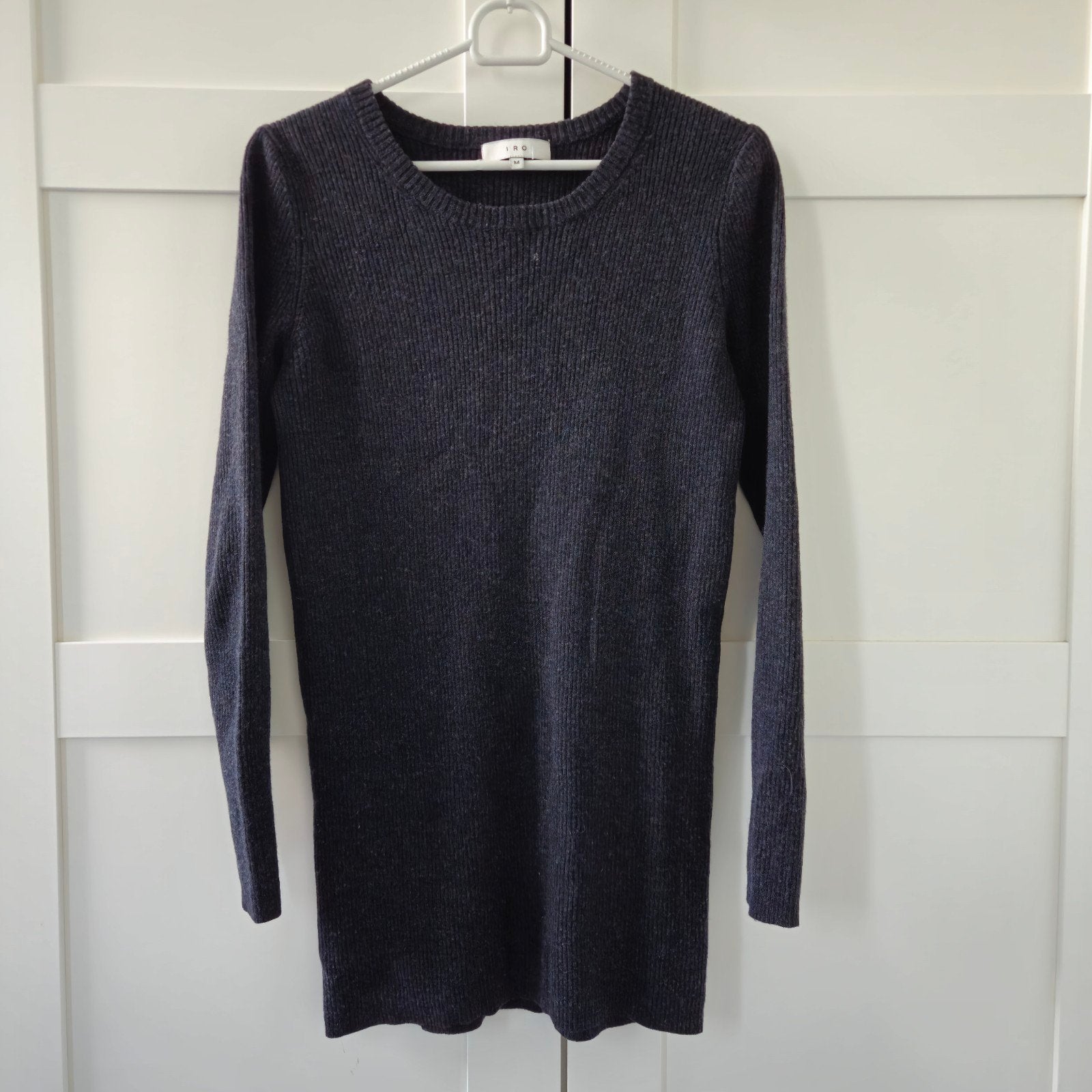 IRO Ribgebreide trui/jurk - Maat M, Kleding | Dames, Maat 38/40 (M), Ophalen of Verzenden, Zo goed als nieuw, Grijs