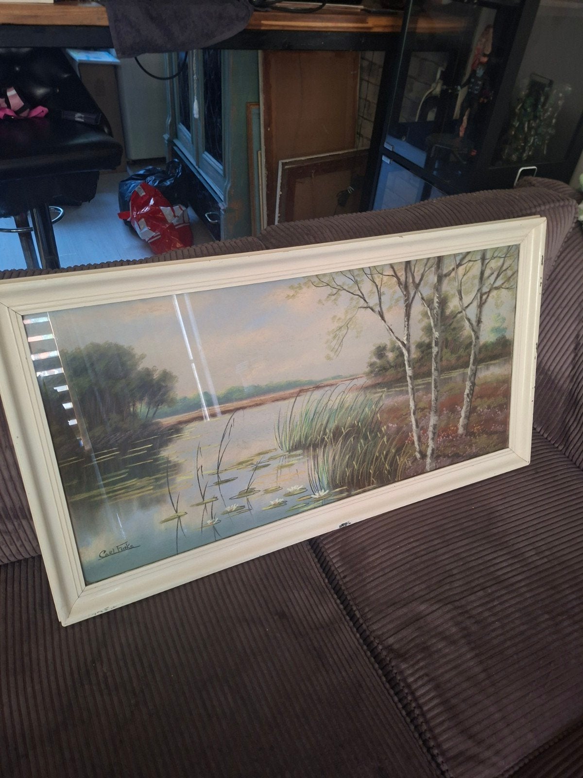 Prachtig Landschap Schilderij van Carl Finke, Antiek en Kunst, Ophalen, Doek, Realistisch, Landschap