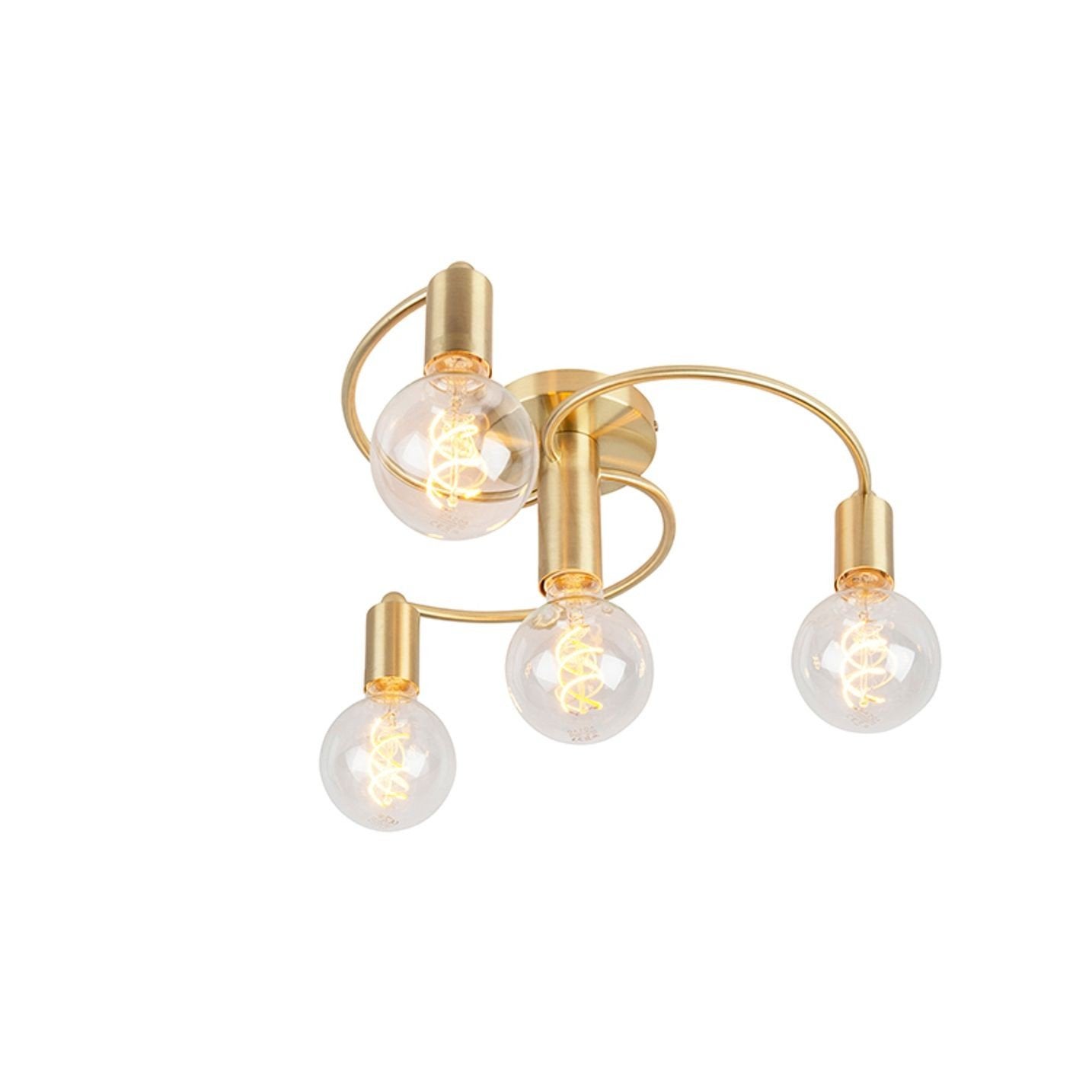 Moderne Plafondlamp Goud met 4 Lichtpunten - Ø45 cm, Huis en Inrichting, Lampen | Plafondlampen, Modern, E14 (klein), Ophalen of Verzenden