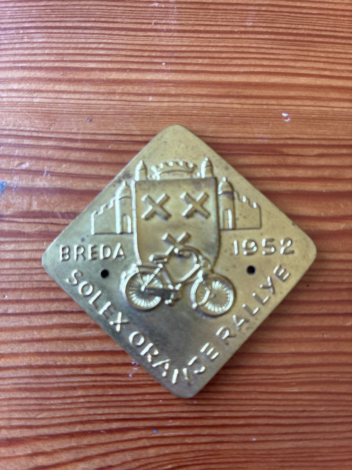 Vintage Solex Oranje Rally Breda 1952 Medaille, Ophalen of Verzenden, Gebruikt