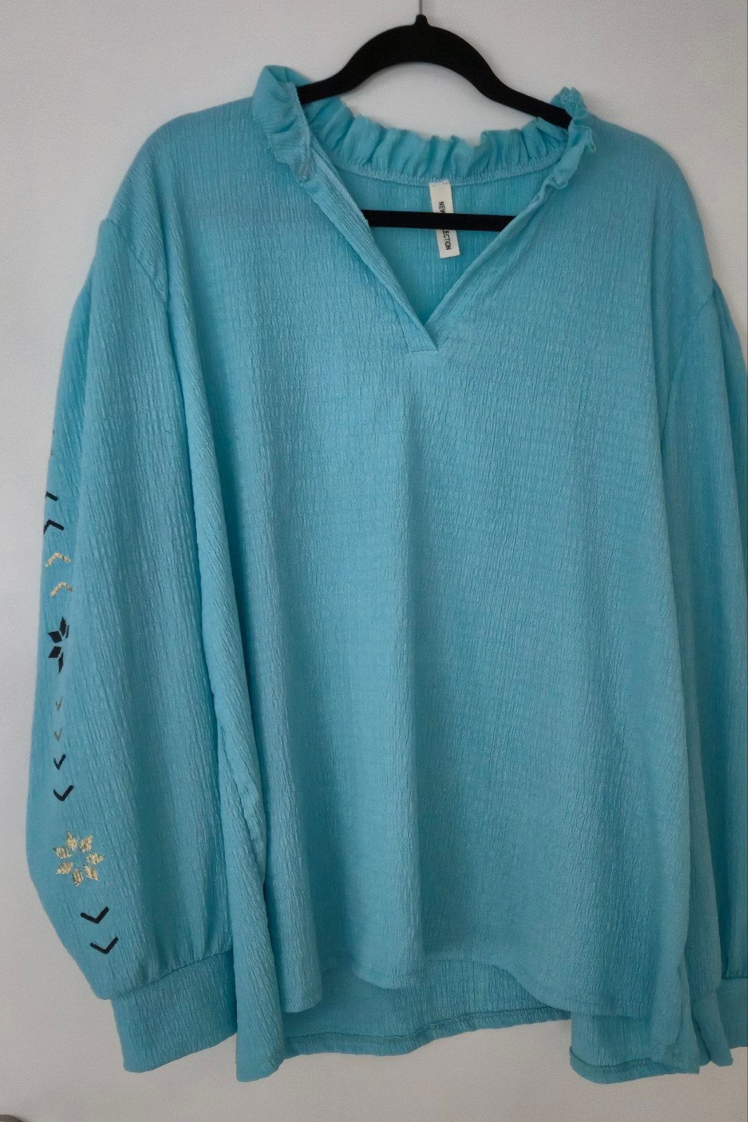 mintkleurig tuniek met aparte mouwen maat 46/48, Kleding | Dames, Ophalen of Verzenden, Zo goed als nieuw, Zwart, Blouse of Tuniek