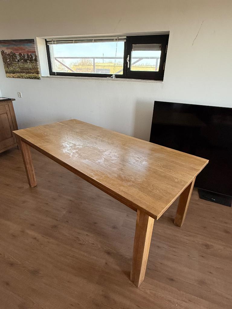 Eettafel hout zware kwaliteit, Ophalen, Gebruikt, Eikenhout, 50 tot 100 cm