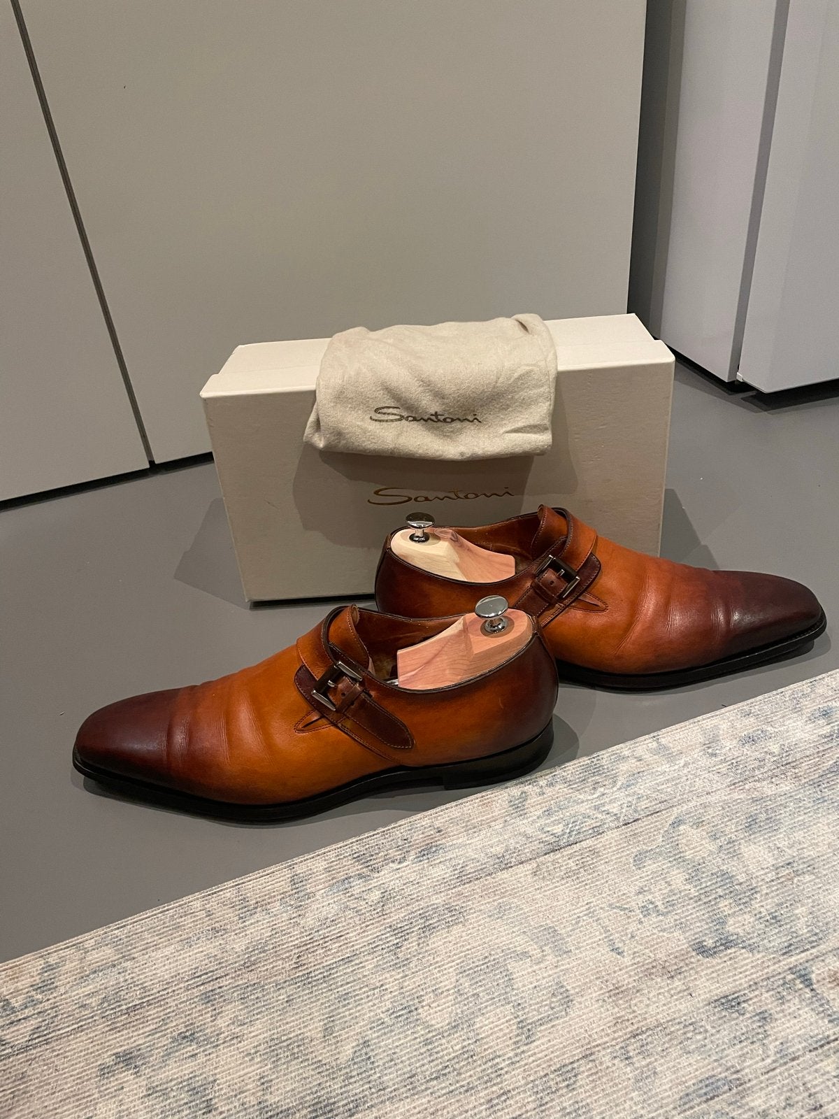 Santoni Single Monkstrap Lederen Gespschoenen - Maat 45/46, Kleding | Heren, Schoenen, Ophalen of Verzenden, Zo goed als nieuw