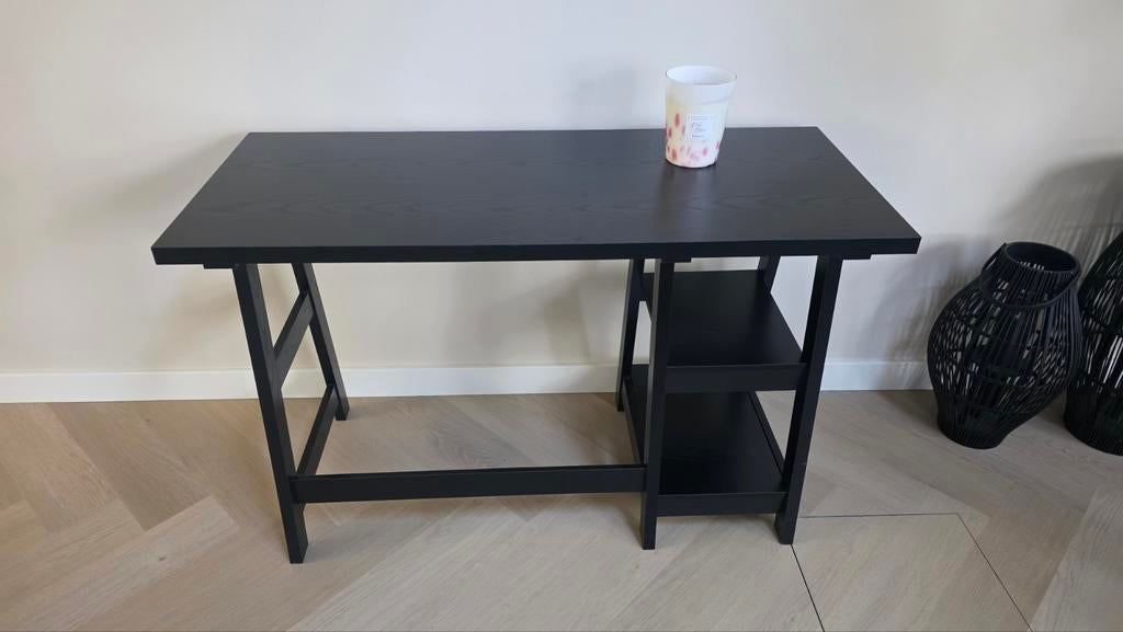 Zwart bureau Woood, Ophalen, Gebruikt, 100 tot 150 cm, Rechthoekig
