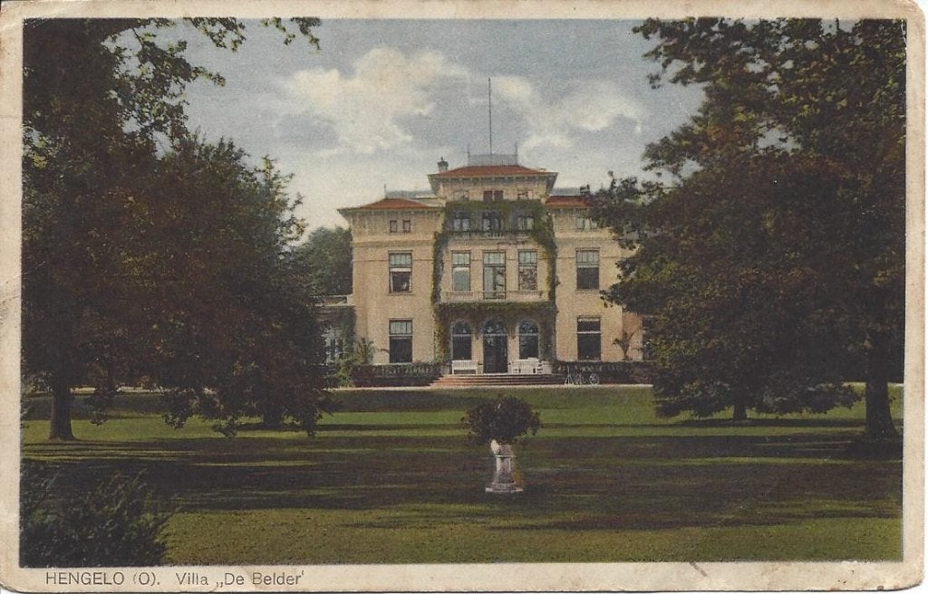 Hengelo (Ov.) Villa De Belder, gelopen 1929, Ophalen of Verzenden, 1920 tot 1940, Gelopen, Overijssel