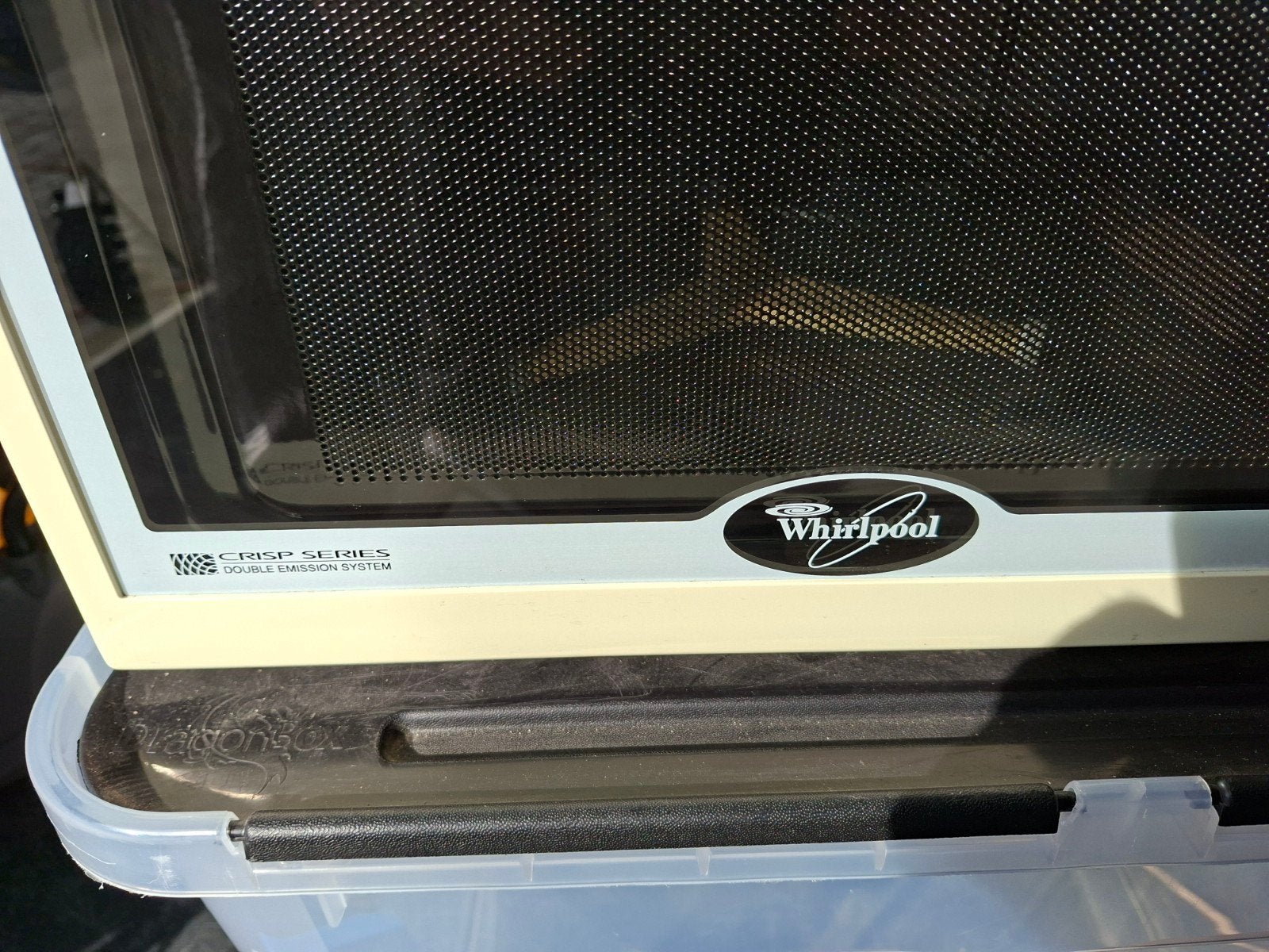 Whirlpool Combimagnetron met Crisp/Grill functie, Combimagnetron, Gebruikt, Ophalen of Verzenden, Vrijstaand