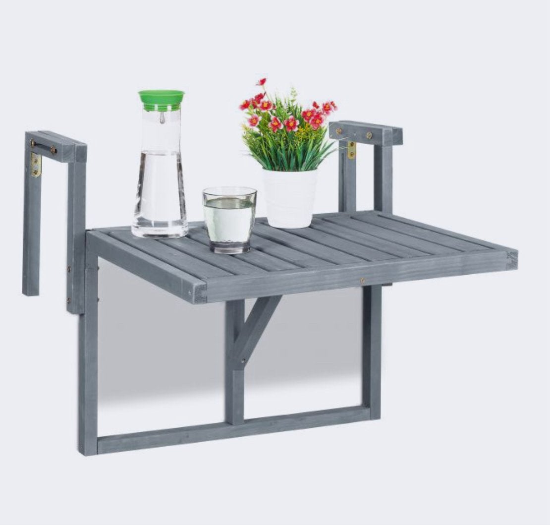 Houten balkontafel grijs, Tuin en Terras, Tuintafels, Ophalen, Nieuw, Hout