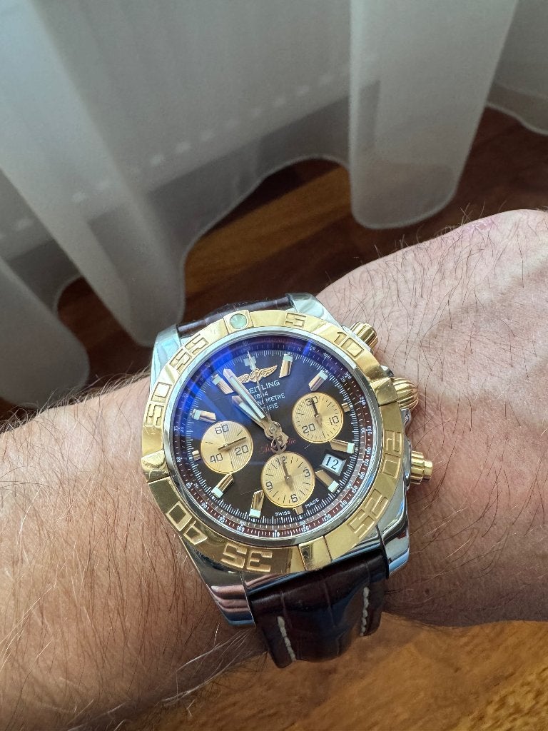 Breitling Cronomat B01, Ophalen of Verzenden, Zo goed als nieuw, Leer, Breitling