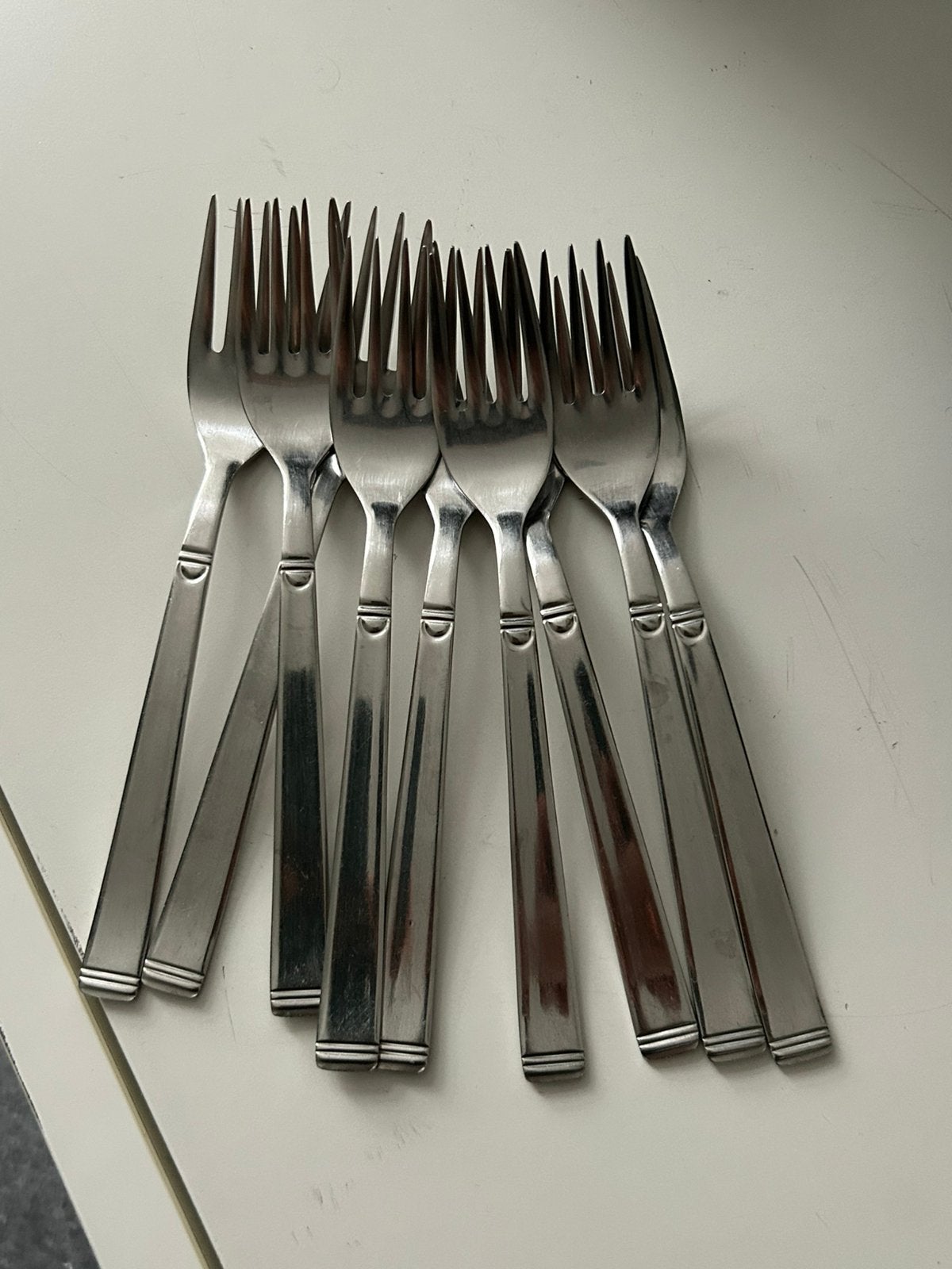12 stuk vorkjes, Huis en Inrichting, Ophalen, Zo goed als nieuw, Rvs of Chroom