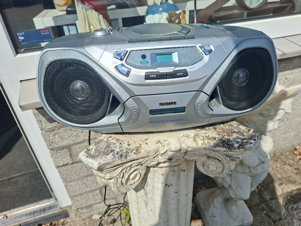 zgan radio met cd en cassettedeck philips az1035, Ophalen of Verzenden, Gebruikt, Radio, Met cd-speler