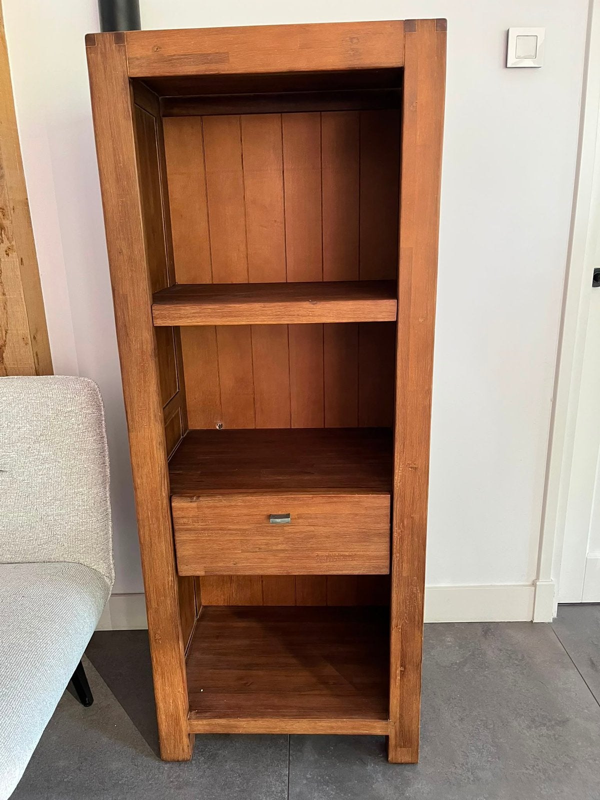 Teak Houten kast 60x152 cm, Ophalen, Met plank(en), Gebruikt, Teakhout
