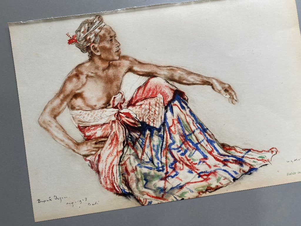 Willem Hofker - 4 prenten - Bali, Ophalen of Verzenden, Zo goed als nieuw, Schilder- en Tekenkunst