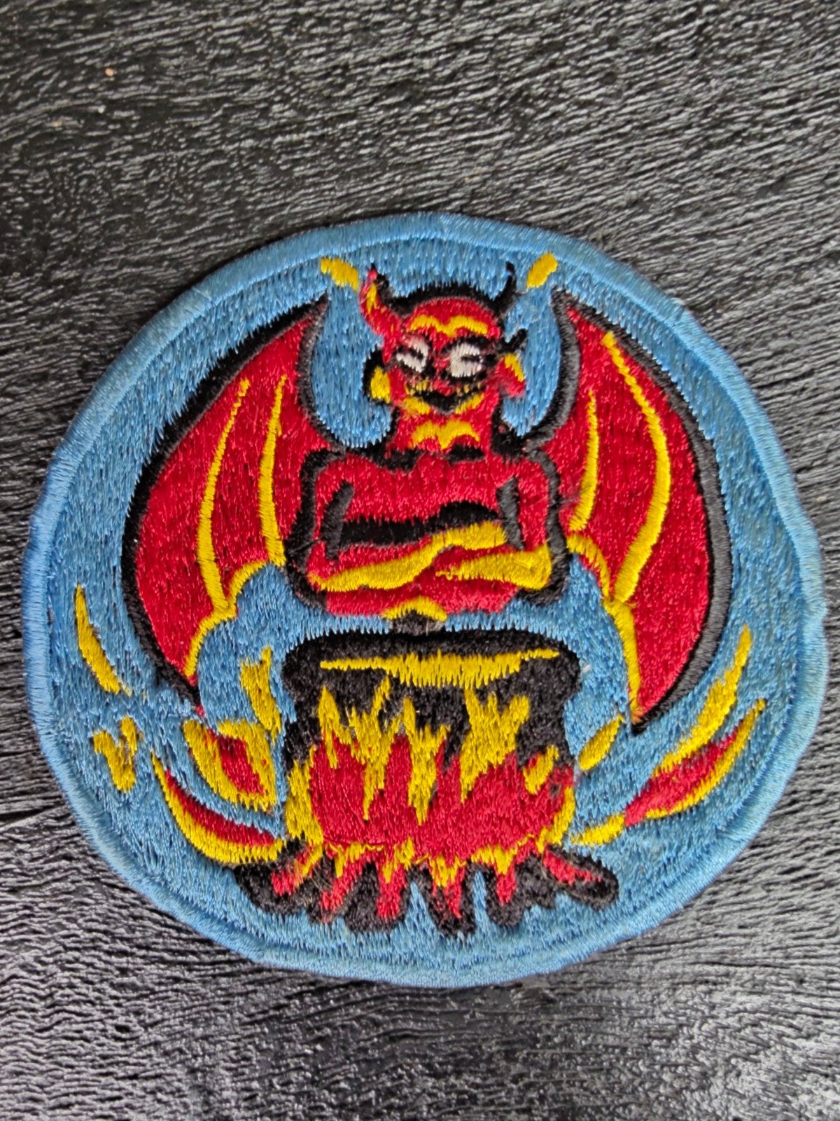 1946 USN Leather Night Dev Ron Pac Squadron Patch - Unit Tra, Ophalen of Verzenden, Luchtmacht, Nederland, Embleem of Badge