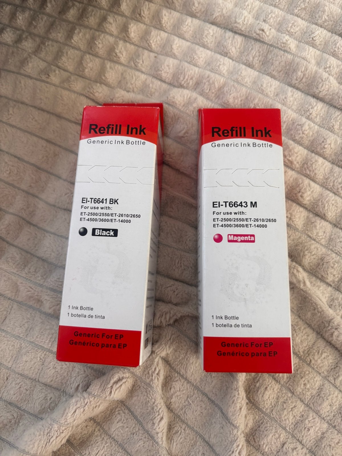 Refill Ink EI-T6641 Zwart & EI-T6643 Magenta - Nieuw, Ophalen of Verzenden, Nieuw, Cartridge