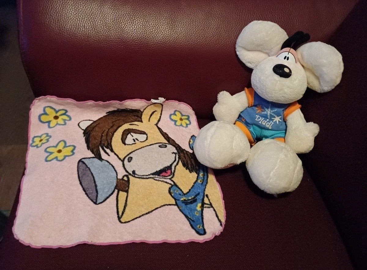 Diddl 35 cm met Galupy mini handoekje, Verzamelen, Ophalen, Gebruikt, Knuffel