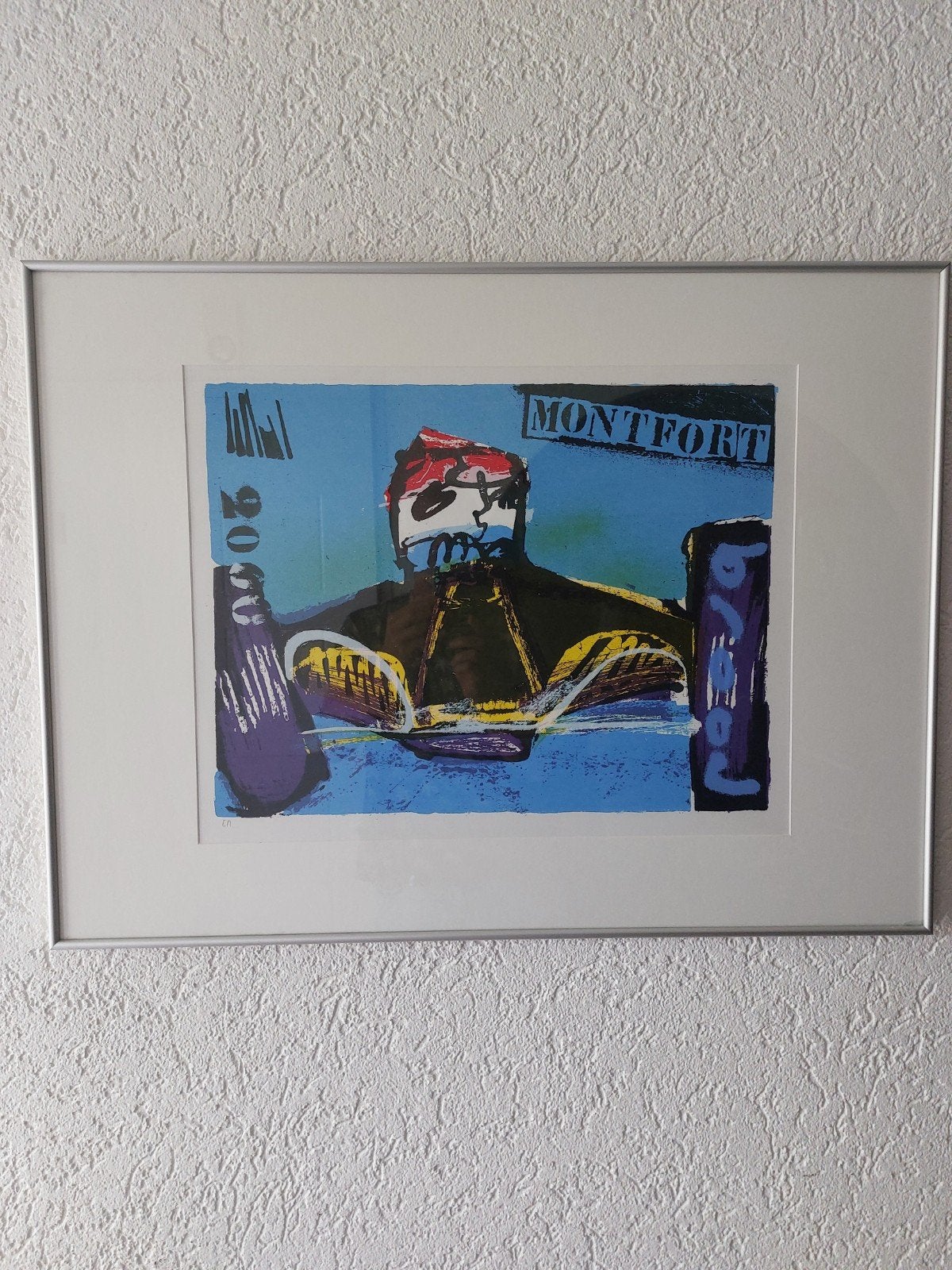 Herman Brood zeefdruk "Formule 1 Verstappen" uniek, Ophalen of Verzenden, Achter glas, Zeefdruk, Voertuigen