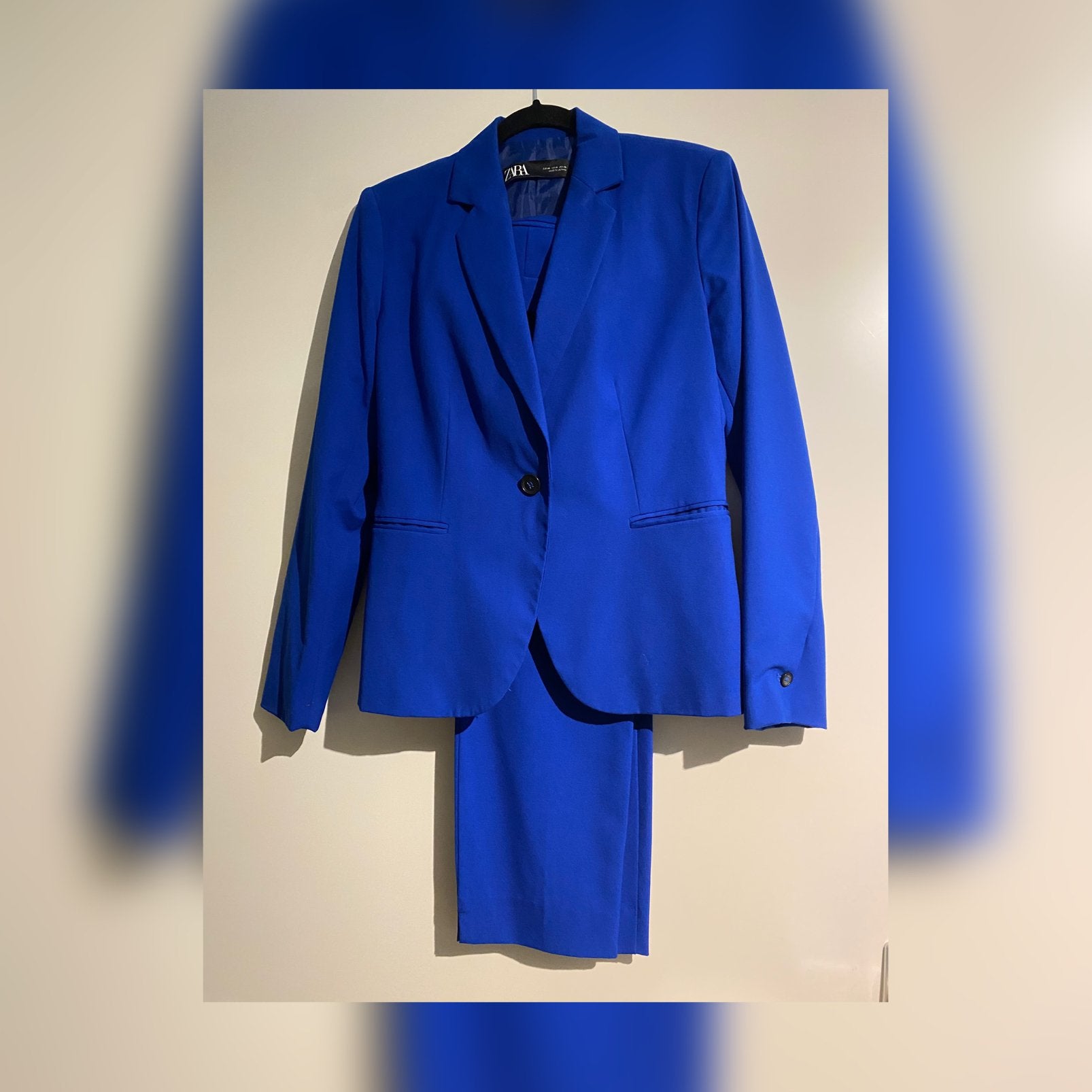 Kobaltblauw pak van Zara, zo goed als nieuw!, Ophalen, Zo goed als nieuw, Maat 38/40 (M), Blauw