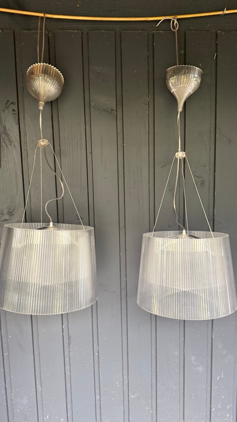 Kartell Gé Hanglampen transparant - Set van 2, Ophalen, Gebruikt, Kunststof, E27 (groot)