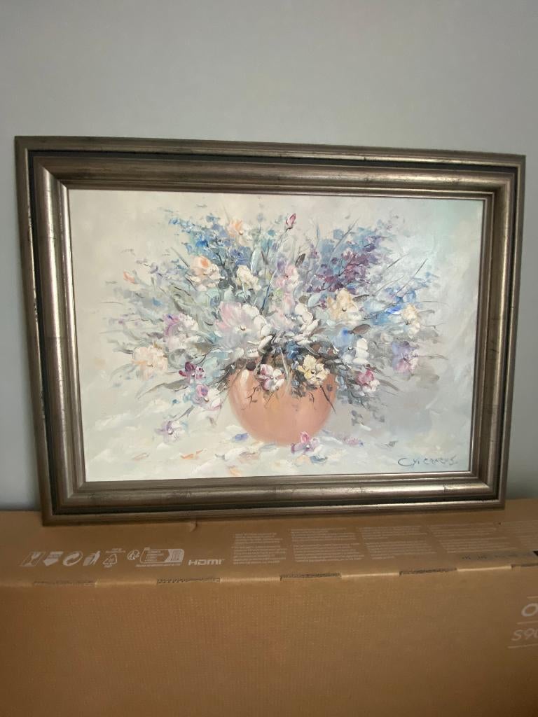 bloemen stilleven G.J. Ernens, Antiek en Kunst, Ophalen of Verzenden