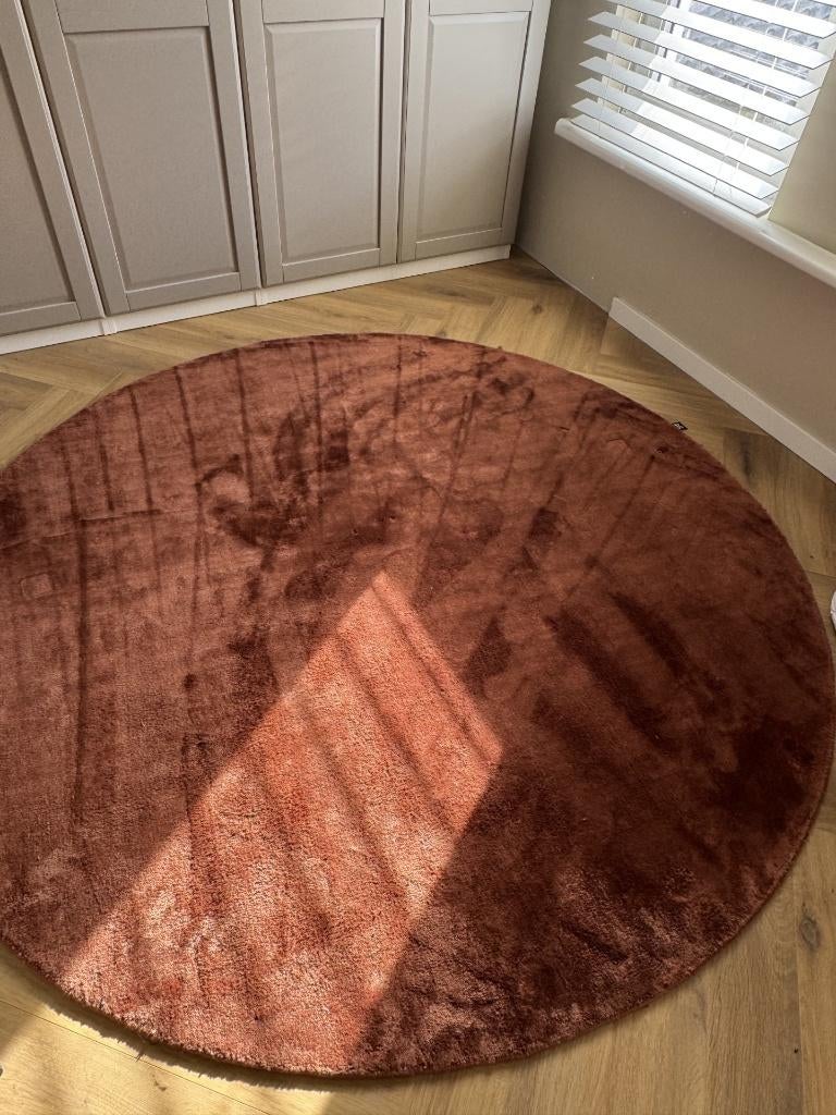 Rond vloerkleed Russel 200cm Goossens terra, Huis en Inrichting, Stoffering | Tapijten en Kleden, Ophalen, Overige kleuren, Rond