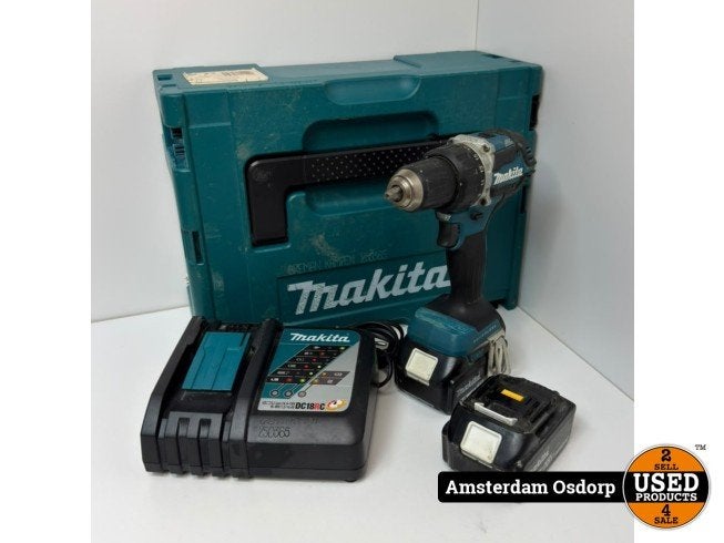 Makita DDF484ZJ Accuboormachine 2x18v 5.0ah | Gebruikt
