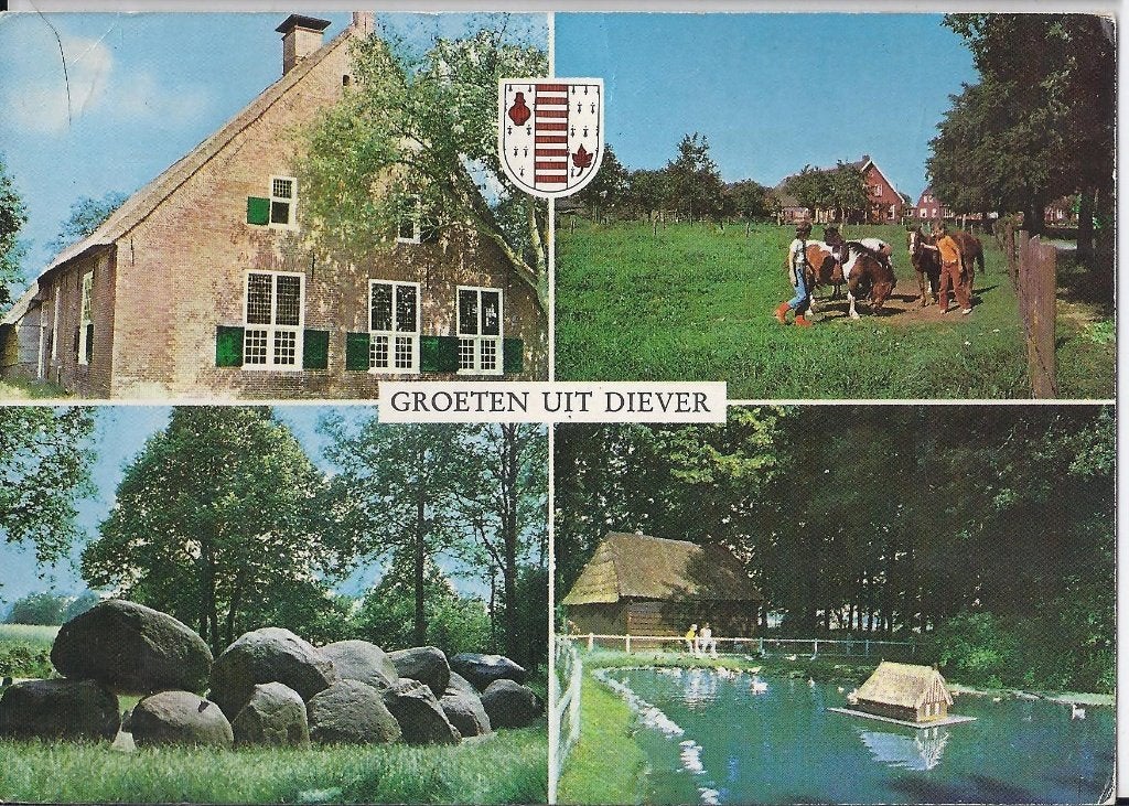 123 Gelopen ansichtkaart Diever, Verzamelen, Ophalen of Verzenden, 1960 tot 1980, Gelopen