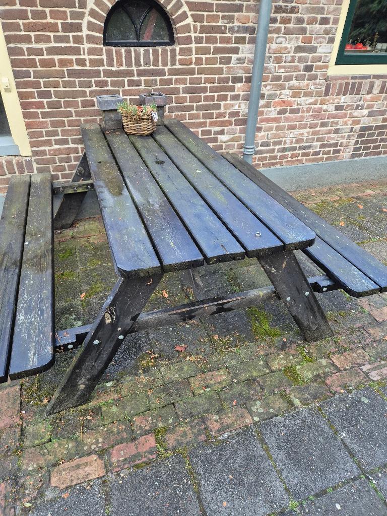 Picknicktafel, Tuin en Terras, Picknicktafels, Ophalen, Zo goed als nieuw, Rechthoekig, Hout