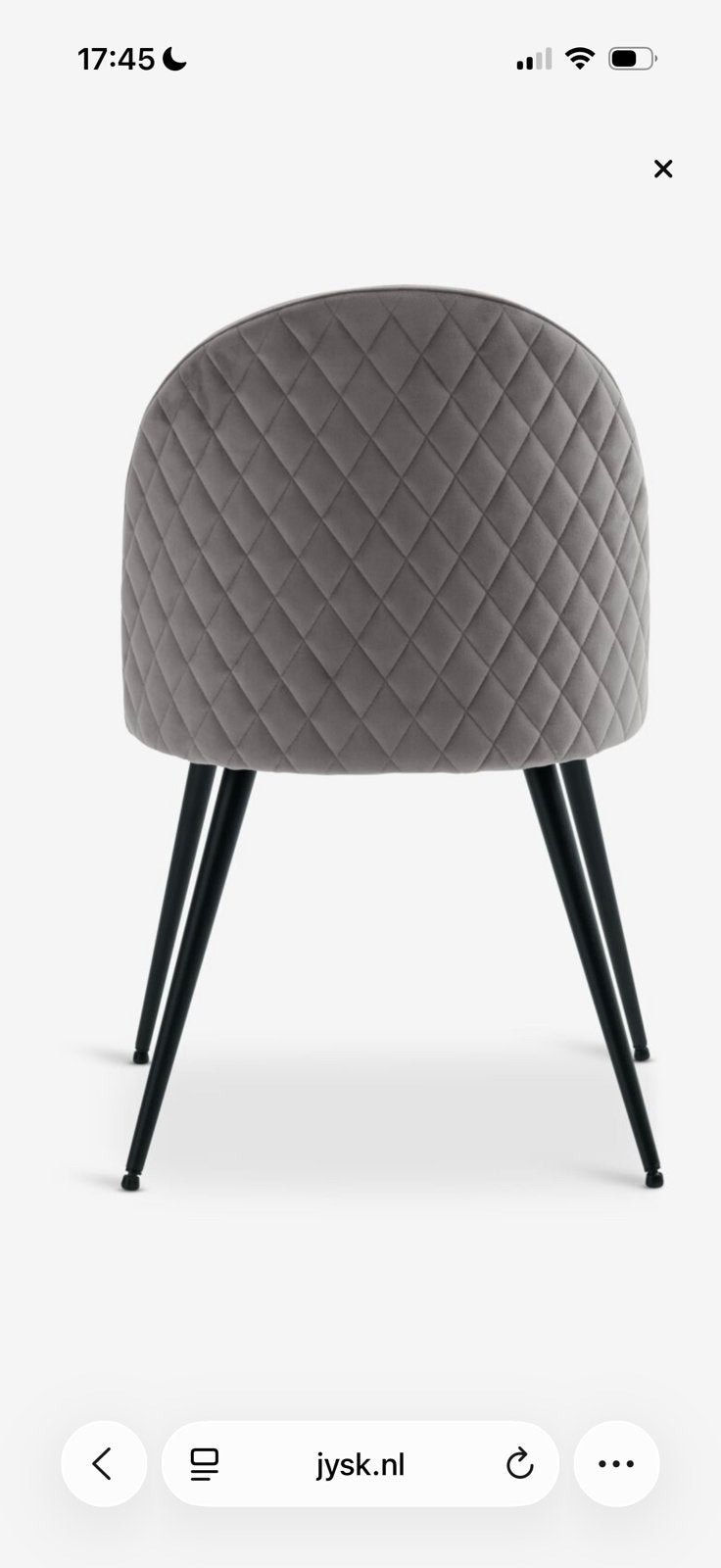 Jysk 2 eetkamerstoelen grijs, Ophalen, Gebruikt, Grijs, Vier