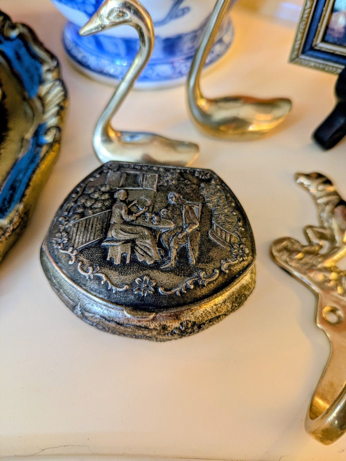 Verzilverd Snuisterij Doosje, Ophalen of Verzenden, Zilver