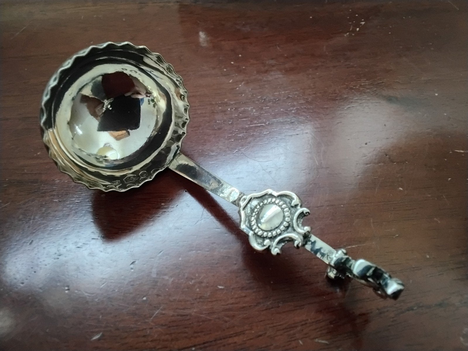 mooie antieke zilveren roomlepel putti uit 1926, Ophalen of Verzenden, Zilver