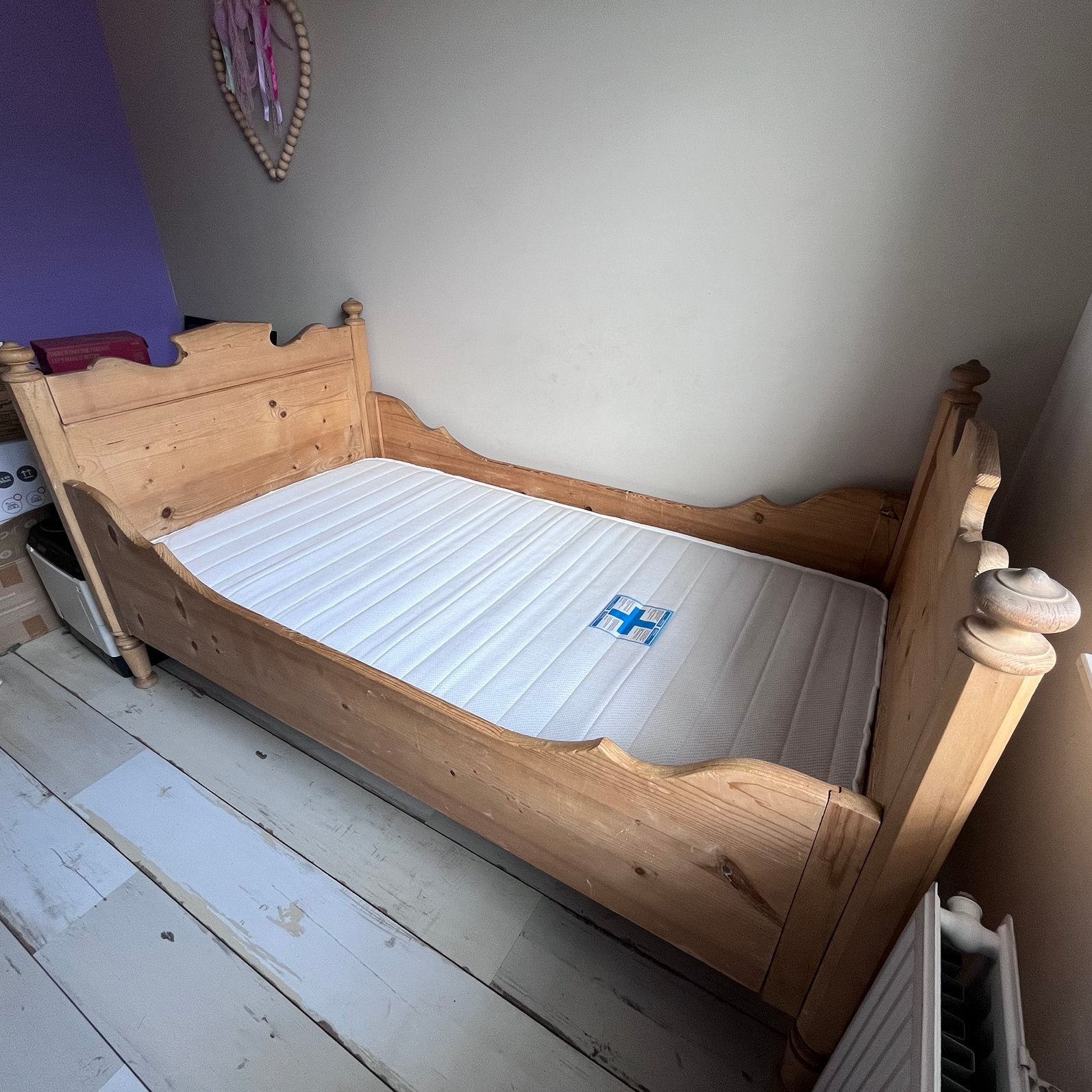 Uniek Kajuitbed oud grenen 95x175 incl. lattenbodem, 85 tot 100 cm, Gebruikt, 160 tot 180 cm, Ophalen