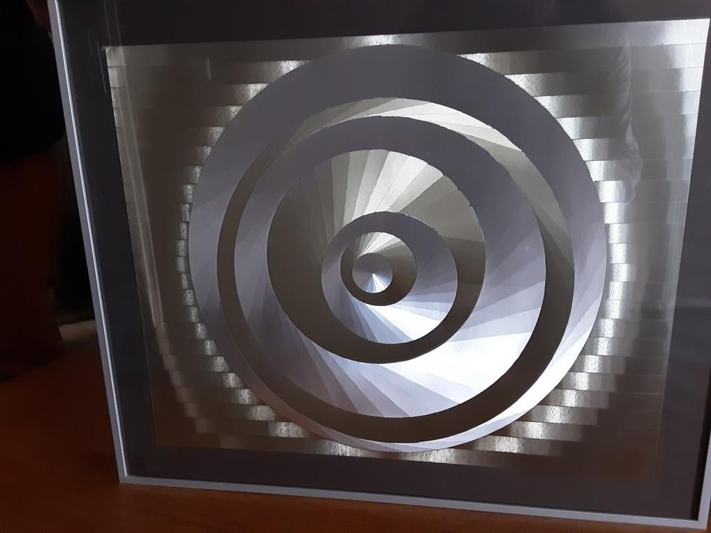 Mooie metalen gravure in omlijsting, Ophalen of Verzenden
