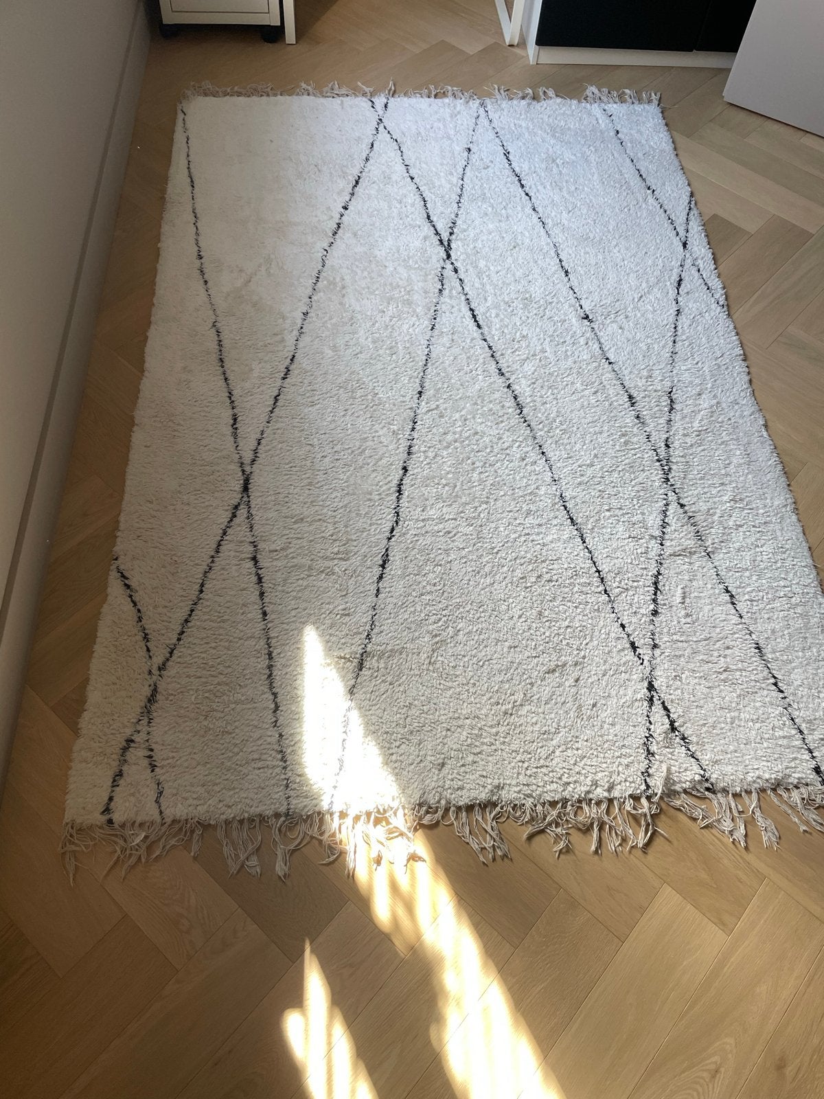 Handgemaakt Berber vloerkleed 200x140cm, katoen, Huis en Inrichting, Stoffering | Tapijten en Kleden, Ophalen, 100 tot 150 cm