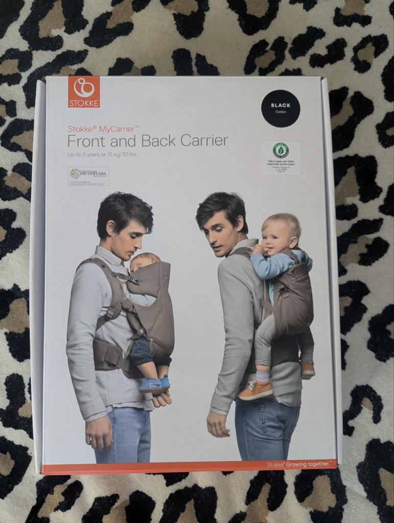 Stokke MyCarrier Draagzak - Voor- en Rugdrager Zwart Katoen, Kinderen en Baby's, Babydragers en Draagdoeken, Buik of Rug, Nieuw