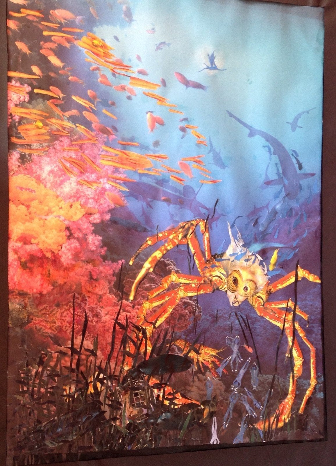 Onderwaterwereld collage met krab en vissen, Ophalen of Verzenden