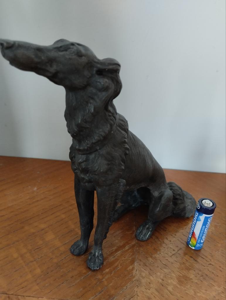 Art deco metalen hazewindhond, Ophalen of Verzenden, Gebruikt, Dier