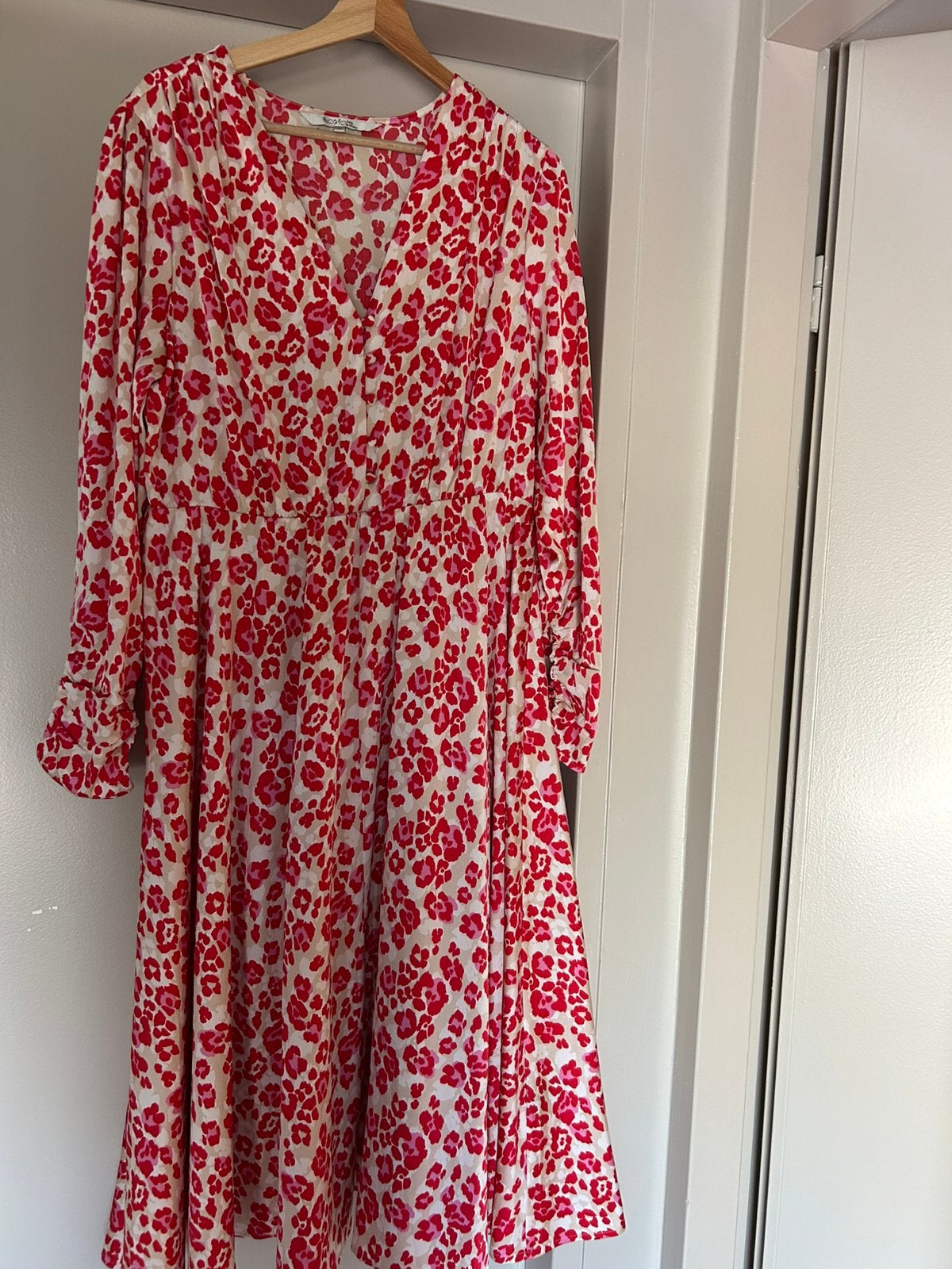Jurk” Miljuschka” maat 42 rood/wit, Kleding | Dames, Jurken, Maat 42/44 (L), Ophalen of Verzenden, Zo goed als nieuw, Rood