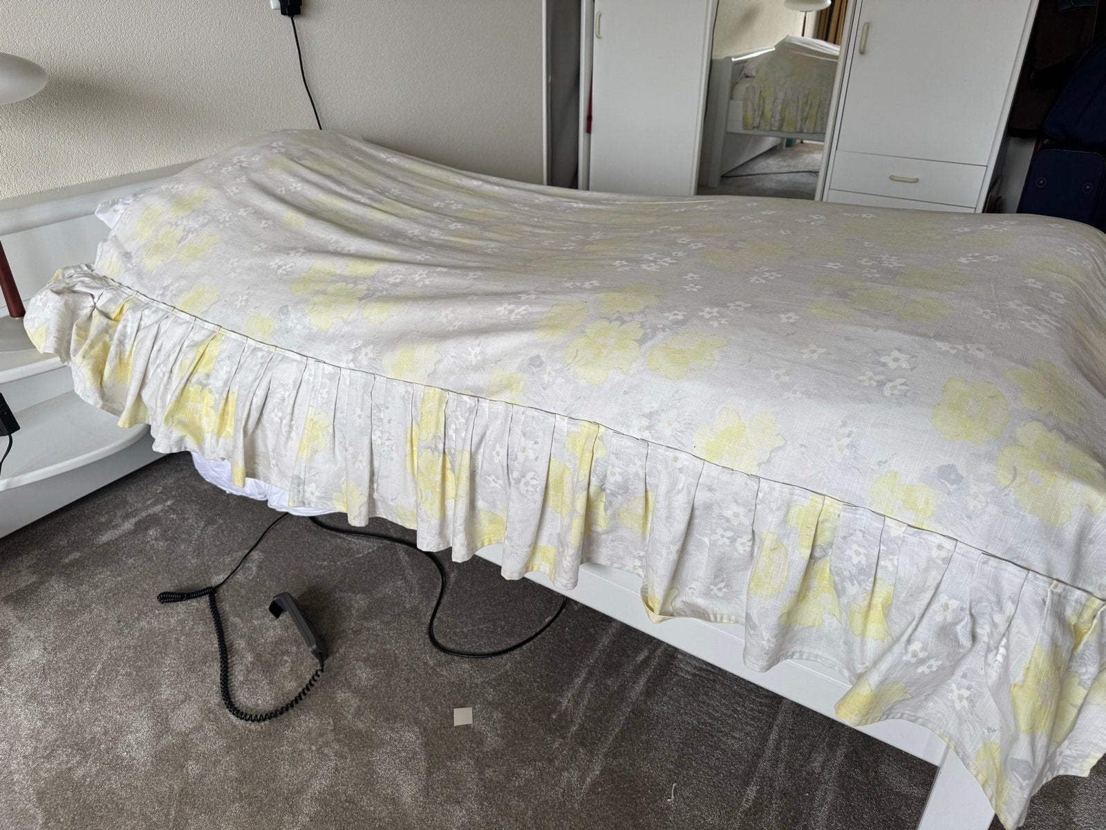 Auping elektrisch verstelbaar eenpersoonsbed, Ophalen, 90 cm, Eenpersoons, Wit