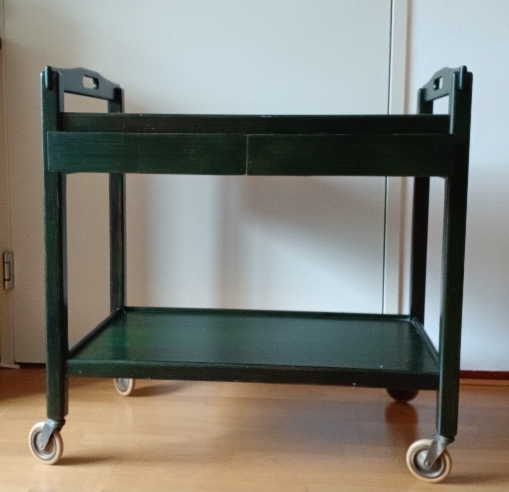 Theetafel groen vintage, hout., Huis en Inrichting, Ophalen, Gebruikt, 50 tot 100 cm, Vintage