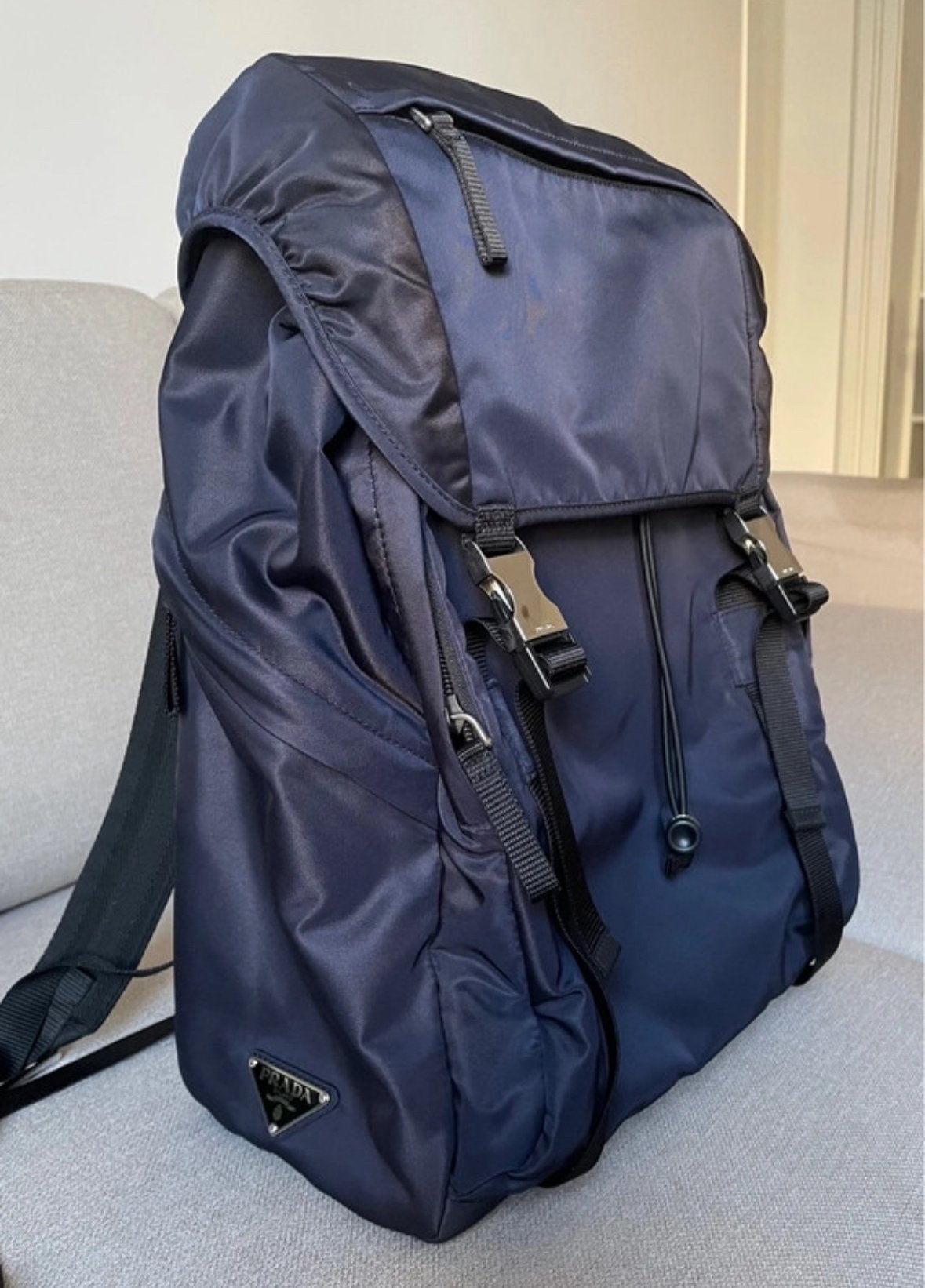 Nieuw Prada Nylon Backpack Blauw Rugtas Rugzak, Ophalen of Verzenden, Nieuw