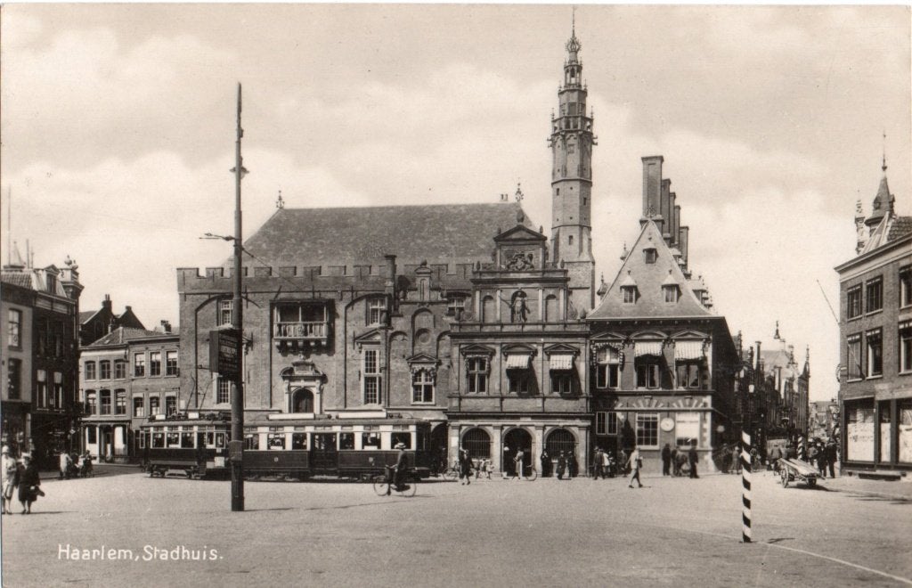 Haarlem, Markt met Stadhuis en Tram. 7149, Verzenden, 1920 tot 1940, Ongelopen, Noord-Holland
